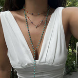 SIMPLE AND FASHIONABLE TASSEL Y CHAIN NECKLACE_CWMM3147