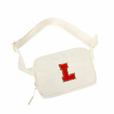 SPORTY FANNY PACK CHENILLE LETTERS NYLON FABRIC_CUAB0283