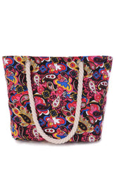 MULTI PATTERNED STYLISH SHOPPER BEACH BAGS_CWAB324