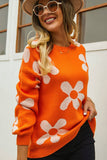 Women Flower Pattern Slim Knitted Sweater_Cwoswl1448