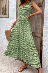 DIAMOND PRINT SLEEVELESS DRESS_CWDMD2135