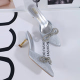 CASUAL TOE BOW STILETTO HEEL SLIPPERS_CWSHS0602