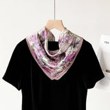 SILK SQUARE SCARF ELEGANT CHINESE FLORAL PRINT_CWASC0814