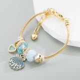 GOLD ALLOY ADJUSTABLE PEARL SHELL BRACELET_CWMM8501
