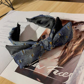 SIMPLE AND ELEGANT DENIM BOW HEADBAND_CWAHA2576