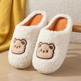 CUTE CARTOON BEAR PLUSH WARM COTTON SLIPPERS_CWSHS0852