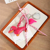 RETRO SAUSAGE DOG KEYCHAIN WITH CLIMBING ROPE_CWMM7738