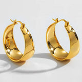 25MM WIDENED ARC STAINLESS STEEL EARRINGS_CWAJE0517
