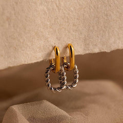OVAL DROP EARRINGS MINIMALIST VINTAGE COLORFAST_CWAJE5017