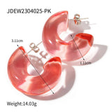 NEW GEOMETRIC COLOR GRADIENT MOON EARRINGS_CWAJE1898