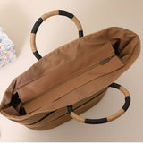 NEW STRIPED TOTE STRAW BAG WOVEN BAG_CWAB1889