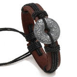HAND WOVEN ALLOY VINTAGE COWHIDE BRACELET_CWMM4474