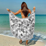 Versatile Print Beach Dress, Multi-Way Cape Style_Cwbls0466