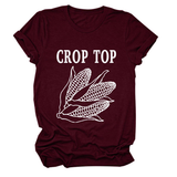 CORN LETTER PRINT TEE WOMEN S CASUAL T SHIRT_CWTTS1502