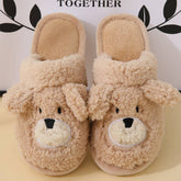 Women Cartoon Warm Bear Cotton Slippers