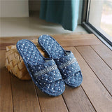 LINEN INDOOR SLIPPERS FOR HOME COUPLE WEAR_CWSHF0171