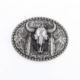 Western Style Bull Head Belt Buckle_Cwabe0427