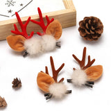 CHRISTMAS CUTE ELK ANTLER HEAD ORNAMENT HAIRPIN_CWAHA3372