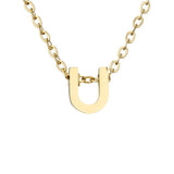FASHION MIRROR POLISHED GOLD LETTER NECKLACE_CWMM5590