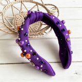 Halloween Knotted Headband Pearl Rhinestone_Cwaha07585