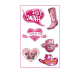 PINK COWBOY GIRL TATTOOS WATERPROOF BACHELORETTE_CWMM8383