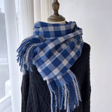 PLAID TASSEL SCARF FOR WOMEN RETRO WINTER WARMTH_CWASC1454