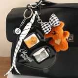 CUTE PLUSH BEAR KEYCHAIN WITH BOW PHOTO HOLDER_CWMM7825