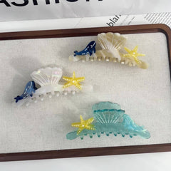 OCEAN DESIGN ACETATE CLAW CLIP WHALE SHELL_CWAHA5890