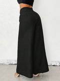 Stylish Retro High-Waisted Slacks With Wide Legs