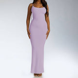 Stylish Sexy Backless Strap Strap Slip-Fit Dress