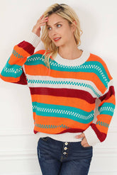Warm Loose Intercolored Pullover Sweater