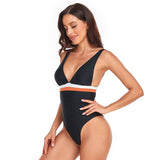 SEXY V NECK ADJUSTABLE LACE UP ONE PIECE SWIMSUIT_CWMW0628