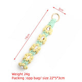 DAISY WRIST STRAP NORDIC WOVEN KEYCHAIN PENDANT_CWAB5023