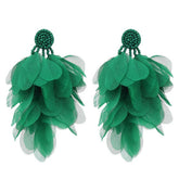 HANDMADE FABRIC TASSEL EARRINGS BOLD STATEMENT_CWMM6156