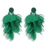 HANDMADE FABRIC TASSEL EARRINGS BOLD STATEMENT_CWMM6156