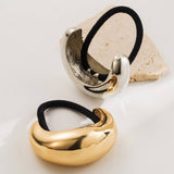 GLOSSY GEOMETRIC METAL HIGH PONYTAIL HAIR TIE_CWAHA6205