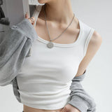 PURE COTTON VEST BOTTOMING CAMISOLE BASIC TANK TOP_CWTTK0793