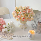 FAUX 27 HEAD ROSE BOUQUET FOR WEDDING HANDHELD_CWMM6585