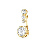NEW ANGEL WINGS CZ BELLY RING WITH PRONG SETTING_CWMM9242