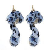 HANDMADE LEOPARD TASSEL EARRINGS BOLD LONG DROPS_CWMM6179