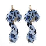 HANDMADE LEOPARD TASSEL EARRINGS BOLD LONG DROPS_CWMM6179