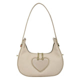 Solid-Color Simple Heart-Shaped Underarm Bag