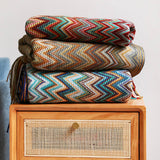 KNITTED STRIPED SOFA BLANKET BLANKET_CWMM0185