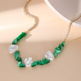 SHAPED PEARL NATURAL STONE PENDANT NECKLACE_CWMM3628