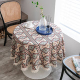 ROUND JACQUARD SUNFLOWER TABLECLOTH_CWMM0950