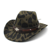THICKENED COW PATTERN CURLED BRIM DENIM HAT_CWAH2538