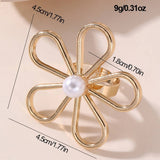 IRREGULAR HOLLOW WINDING IMITATION PEARL RING_CWMM3234