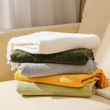 FRINGED SOFT AND WARM KNITTED BLANKET_CWMM0201