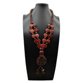 ETHNIC COCONUT SHELL AND WOOD MULTI LAYER NECKLACE_CWMM4854