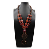 ETHNIC COCONUT SHELL AND WOOD MULTI LAYER NECKLACE_CWMM4854